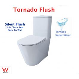 Tornado Flushing Toilet Suite Super Silent Toilet Wall Faced Soft Close Hygiene
